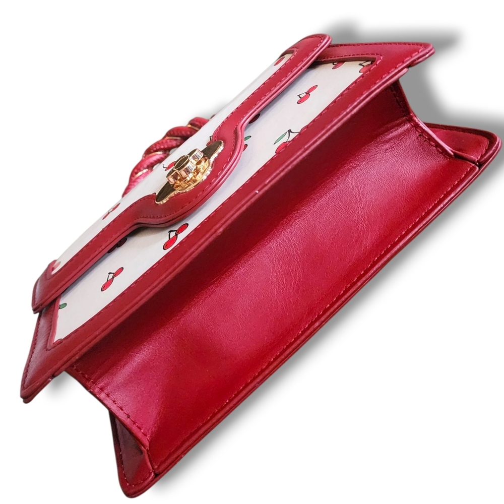 Cherry Print Red Handbag - Picture 9 of 13